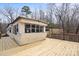 Expansive deck with scenic views of the surrounding landscape, ideal for enjoying the outdoors at 144 Cherokee Ln, New London, NC 28127