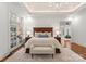 Spacious main bedroom featuring a chandelier, hardwood floors, and plenty of natural light at 17429 Staysail Ct, Cornelius, NC 28031