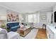 Bright and airy living room featuring hardwood floors, stylish decor, and large windows at 1817 Jameston Dr, Charlotte, NC 28209