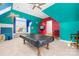 Fun game room with colorful walls, a billiard table, and a television at 19118 Betty Stough Rd, Cornelius, NC 28031