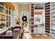 Charming office with custom shelves and a desk, featuring natural light and stylish design elements at 19118 Betty Stough Rd, Cornelius, NC 28031