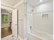 Bright bathroom with a shower and a soaking tub at 4830 Broad Hollow Dr, Charlotte, NC 28226