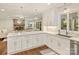 Bright kitchen featuring stainless appliances, white cabinetry, and seamless view to the living space at 4830 Broad Hollow Dr, Charlotte, NC 28226