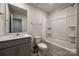 Bathroom features a shower-tub combo, large mirror, and modern vanity at 522 Trading Post Ln, York, SC 29745
