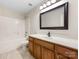 Bathroom with vanity, mirror, shower and tub combination at 6084 Diamond Pl, Harrisburg, NC 28075