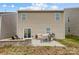 View of the backyard with patio, sliding glass doors, and a grill perfect for outdoor living at 638 Nannyberry Ln, Concord, NC 28025