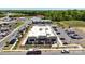 Birds eye view of the retail space and parking area, highlighting the building's design and ample parking at 6450 Keeton Ln, Harrisburg, NC 28075