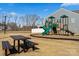 Community playground area with swings, slides, picnic tables, and open green space at 6450 Keeton Ln, Harrisburg, NC 28075