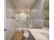Bathroom featuring modern shower, toilet, bidet, and single sink vanity at 1000 Sweetgum St, Gastonia, NC 28054