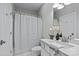 Bright bathroom featuring a shower with nice vanity and modern finishes at 5601 Fairview Rd # 24, Charlotte, NC 28209