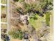Overhead aerial shot of home with trees, driveway, and the surrounding landscape showing total privacy at 6688 Pine Forest Dr, York, SC 29745