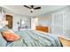 Light, airy main bedroom with en suite bathroom and walk in closet at 6956 Oakstone Pl, Charlotte, NC 28210