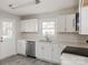 Bright kitchen boasts white cabinets and modern stainless appliances at 7124 Brynhurst Dr, Charlotte, NC 28210