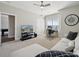 This is an upstairs bonus room with television, desk, and sofa at 8310 Sandstone Crest Ln, Indian Land, SC 29707
