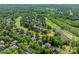 An aerial view shows the golf course community with lush green fairways and scattered homes at 13358 Bally Bunnion Way, Davidson, NC 28036