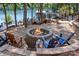 Cozy outdoor fire pit area with seating, ideal for gatherings and enjoying lakeside relaxation at 23128 Goose Down Ln, Lancaster, SC 29720