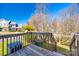 A sunny view of the backyard area, including grass and some small trees at 6374 Windsor Gate Ln, Charlotte, NC 28215