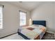 Bedroom featuring a window, wood floors, and a blue bed at 6374 Windsor Gate Ln, Charlotte, NC 28215