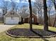 Inviting home exterior with a well-maintained lawn and mulched flower bed at 7507 Reedy Creek Rd, Charlotte, NC 28215