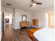 Bedroom view from hallway, showing hardwood floors, natural light and dresser at 8828 Powder Works Dr, Huntersville, NC 28078
