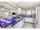 Spacious kitchen featuring white cabinets, blue tiled countertops, and stainless steel appliances at 9035 J M Keynes Dr # 33, Charlotte, NC 28262