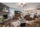 Comfortable living room with a stone fireplace, plush seating, and plenty of natural light at 944 Clear Creek Cir, Lincolnton, NC 28092