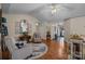 Inviting living room with hardwood floors, vaulted ceilings, and an open layout to the front door at 121 Yorkshire Dr, Salisbury, NC 28144