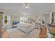 Bedroom with a vaulted ceiling, king bed, and decoratively appointed bedside tables at 121 Yorkshire Dr, Salisbury, NC 28144