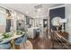 Stylish kitchen featuring stainless steel appliances, white island, and dark hardwood floors at 1727 Cannon View Ln, Charlotte, NC 28208