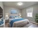 Cozy primary bedroom featuring stylish decor, a tufted headboard, and soft, natural light at 200 South Fork Dr, Shelby, NC 28152