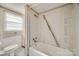 Functional bathroom with a shower-tub combo and essential fixtures, ready for customization at 36 Brookline St, Great Falls, SC 29055