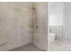 Bathroom features tiled shower with glass shelving at 4227 Holly Ne Cir, Conover, NC 28613