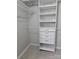 Walk-in closet featuring built in shelving, drawers, and ample storage space at 446 Windsor Ln, Statesville, NC 28677