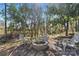 Backyard featuring a stone fire pit with seating, ideal for relaxing evenings outdoors at 851 Gist Rd, Rock Hill, SC 29732