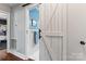 Bathroom featuring white subway tile and modern sliding barn door at 851 Gist Rd, Rock Hill, SC 29732