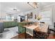 Charming kitchen featuring butcher block countertops, green cabinets, and stainless steel appliances at 851 Gist Rd, Rock Hill, SC 29732