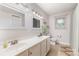 Bathroom with double sinks, a large mirror and tile floors at 2156 Flynn Dr, Gastonia, NC 28054