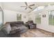 Bright living room has lots of natural light and hardwood floors at 2156 Flynn Dr, Gastonia, NC 28054