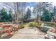 Inviting backyard deck with outdoor dining set and plenty of space, perfect for entertaining or relaxing in nature at 2316 Winding River Dr, Charlotte, NC 28214