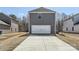 Detached two-car garage with gray siding, a concrete driveway, and manicured landscaping at 428 Nixon Rd, Belmont, NC 28012