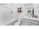 Bathroom featuring tub, toilet, vanity with a sink and decorative XOX wall decor at 537 Trading Post Ln, York, SC 29745