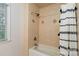 Neutral bathroom featuring a bathtub with shower and patterned shower curtain at 601 Highland Forest Dr, Charlotte, NC 28270