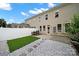 This backyard features artifical turf and modern landscaping at 769 River Park Rd, Belmont, NC 28012