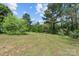An expansive grassy backyard with trees lining the back and sides of the yard provides a serene and private outdoor space at 10633 Hwy 52 Hwy, Rockwell, NC 28138