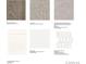 Image displaying the various flooring, carpet, tile, cabinet, and countertop material selections for the home at 118 Goorawing Ln, Mooresville, NC 28115