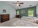 Cozy bedroom featuring twin beds, a ceiling fan, and double closets at 1286 Saint Katherines Way, Rock Hill, SC 29732