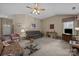 A cozy and inviting living room with a ceiling fan at 1286 Saint Katherines Way, Rock Hill, SC 29732