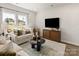 Cozy living room with a large window, neutral decor, stylish accents, and a mounted television at 313 Alden Ct, Shelby, NC 28152
