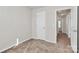 This bedroom has neutral paint, carpet, and a large closet at 508 Hawley St, Charlotte, NC 28214