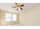 Bedroom featuring carpet, ceiling fan with light, and double windows at 8830 Beaver Creek Dr, Charlotte, NC 28269